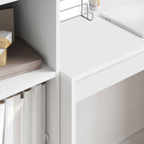 Desk with Drawer with Shelf with Storage 2 pcs White - Top-Down View