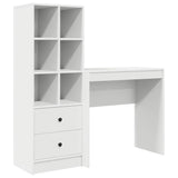Desk with Storage with Drawer 2 pcs White Engineered wood - Front View