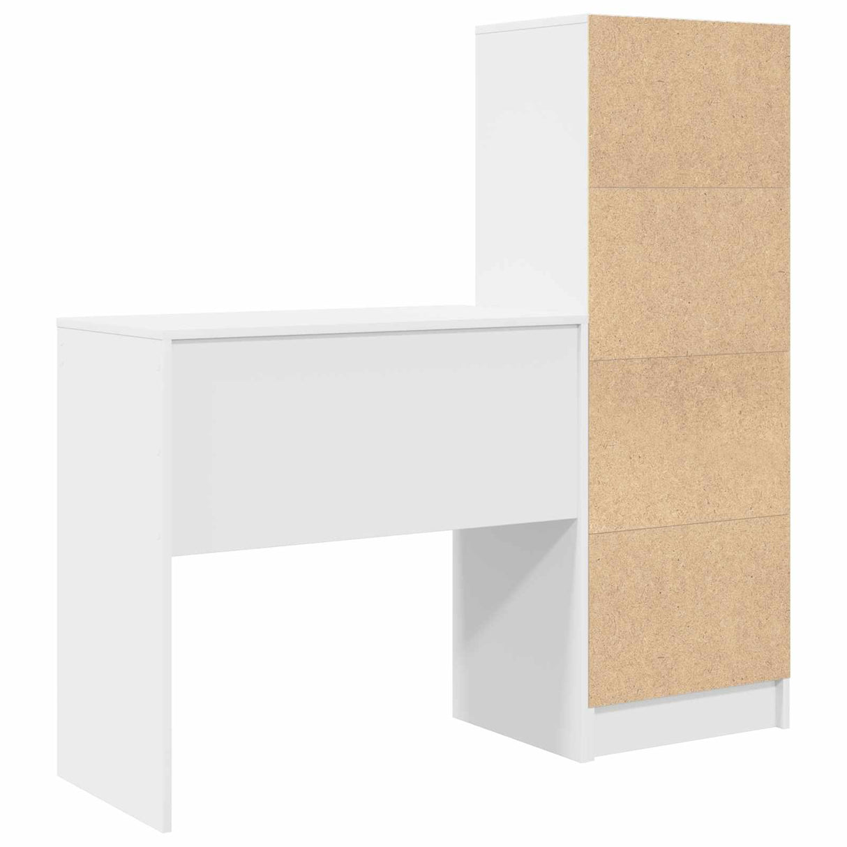 Desk with Drawer with Shelf with Storage 2 pcs White