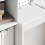 Desk with Storage with Drawer 2 pcs White Engineered wood - Top-Down View