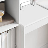 Desk with Drawer with Shelf with Storage 2 pcs White - Top-Down View