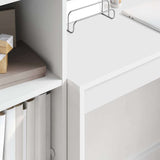 Desk with Storage with Drawer 2 pcs White Engineered wood - Top-Down View