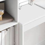 Desk with Drawer with Shelf with Storage 2 pcs White - Top-Down View