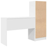 Desk with Storage with Drawer 2 pcs White Engineered wood - Extra Image
