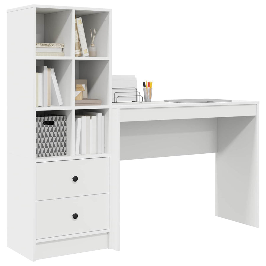 Desk White 145.5 x 40 x 127 cm 2 pcs