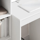 Desk with Drawer with Shelf with Storage 2 pcs White