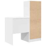 Desk with Storage with Drawer 2 pcs White Engineered wood - Extra Image