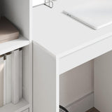 Desk with Drawer with Shelf with Storage 2 pcs White - Top-Down View