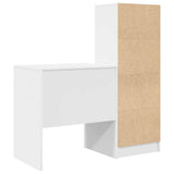 Desk with Storage with Drawer 2 pcs White Engineered wood - Extra Image