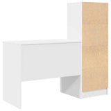 Desk with Storage with Drawer 2 pcs White Engineered wood - Extra Image