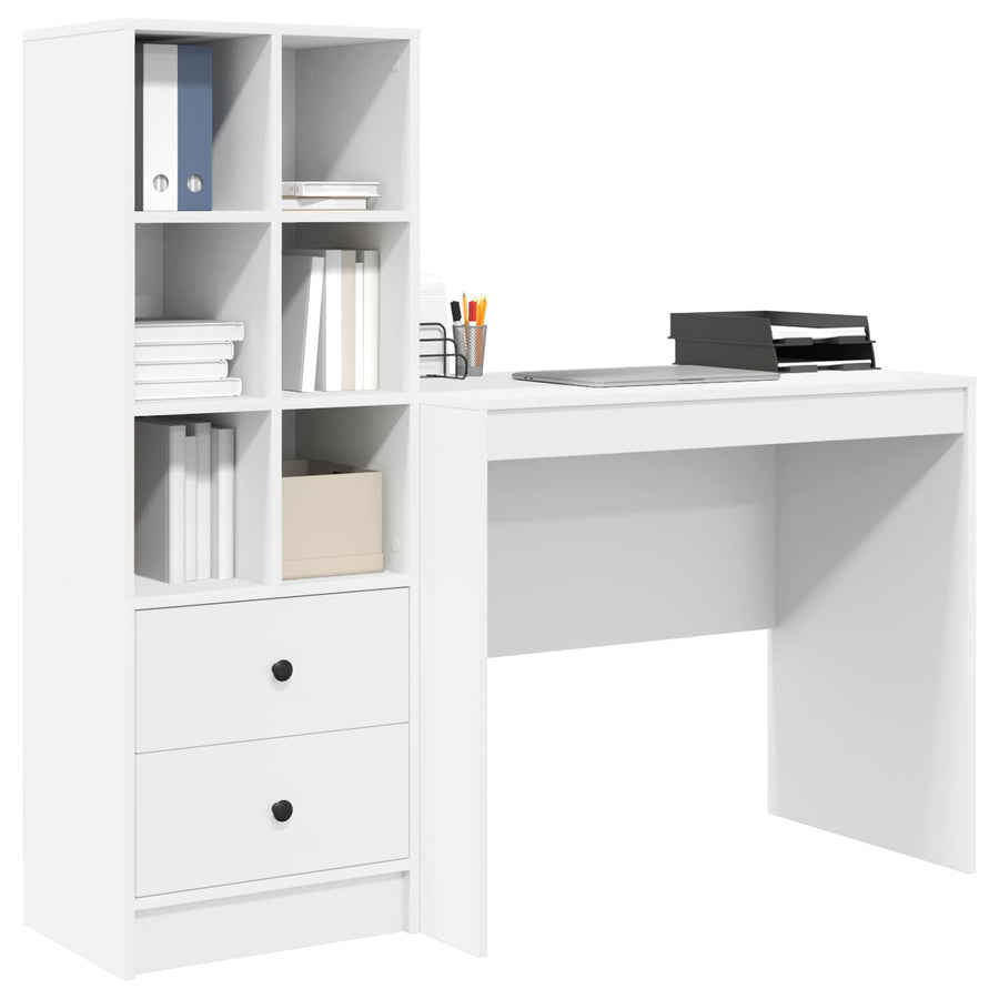 Desk White 135.5 x 50 x 127 cm 2 pcs