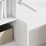 Desk with Storage with Drawer 2 pcs White Engineered wood - Top-Down View