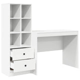 Desk with Drawer 2 pcs White - Close-Up Angle