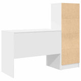 Desk with Storage with Drawer 2 pcs White Engineered wood - Extra Image
