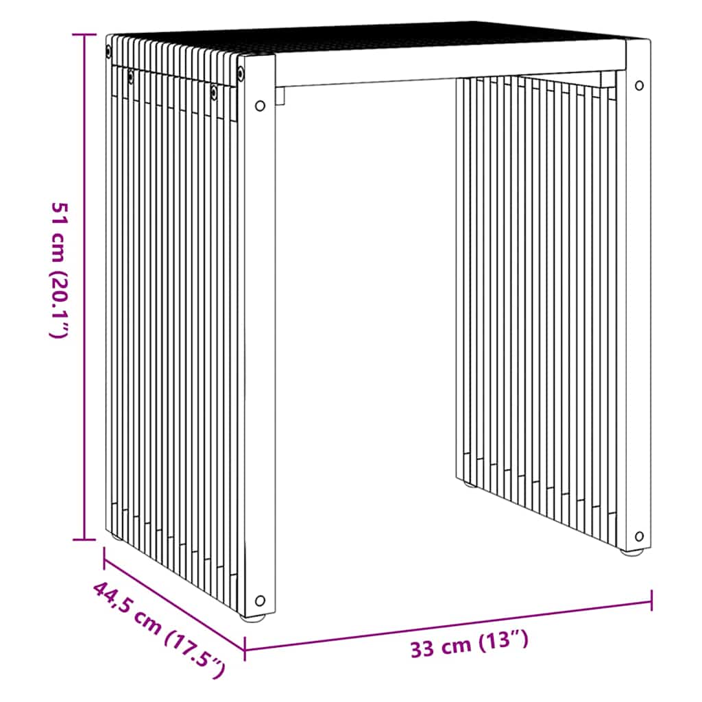 Nest of Side Tables Stackable 3 pcs Brown 33 x 44.5 x 51 cm
