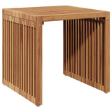 Garden Side Table Brown 45 x 42.5 x 45 cm Solid teak wood - Close-Up Angle