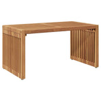 Garden Side Table Brown 70 x 37,5 x 35,5 cm Solid Teak Wood