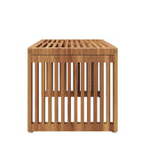 Garden Side Table Brown 70 x 37,5 x 35,5 cm Solid Teak Wood