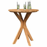Bistro Table Brown 70 x 70 x 75 cm Solid teak wood - Side View