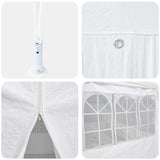 Party Tent White 400 x 400 x 266 cm Polyester and Steel - Low Angle