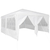 Party Tent White 400 x 400 x 266 cm Polyester and Steel - Front View