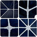 Party Tent Blue and White 400 x 400 x 266 cm - Close-Up Angle