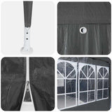 Party Tent Anthracite and White 400 x 400 x 266 cm - Close-Up Angle