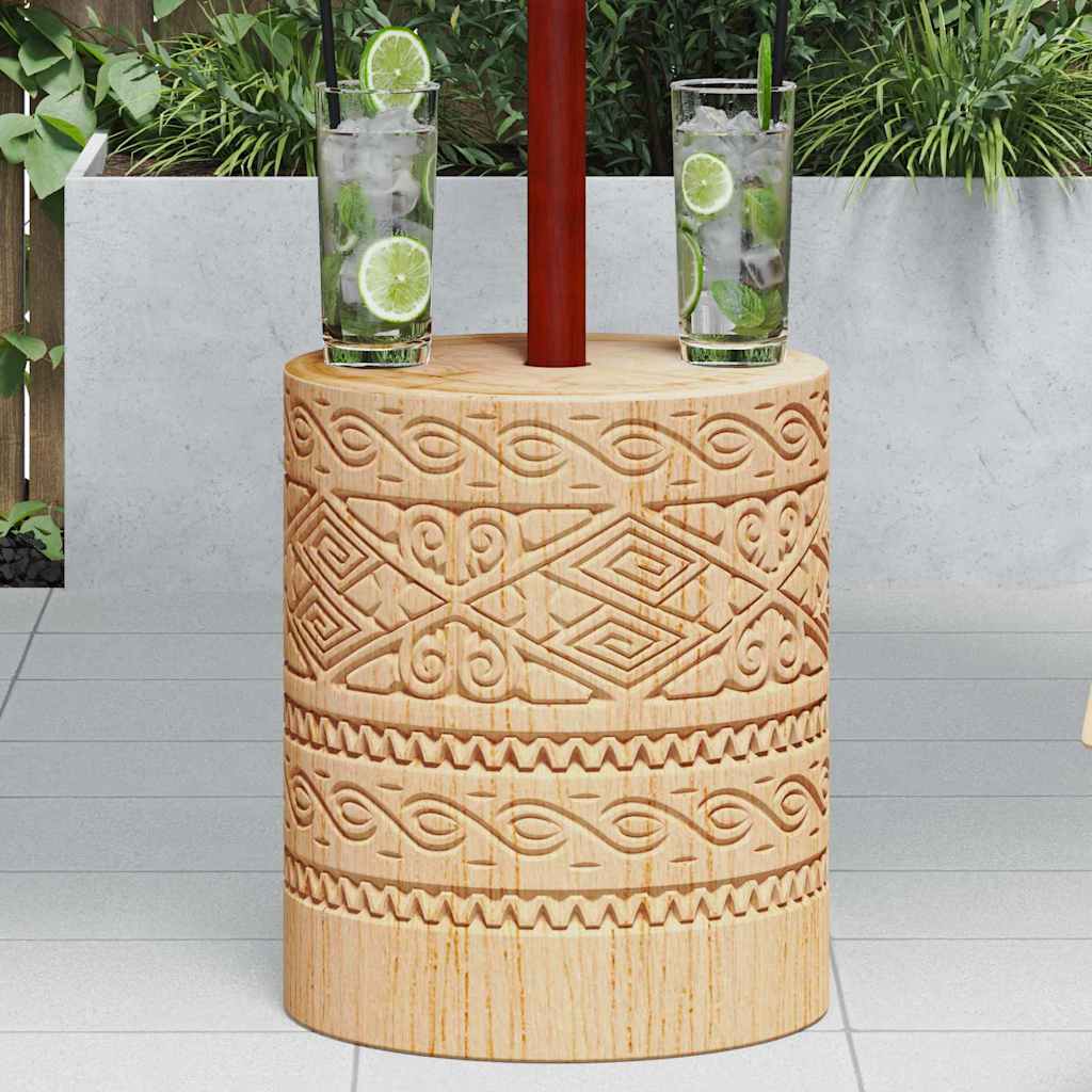 Parasol Base 28.05 kg Natural Solid Wood Cylindrical
