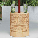 Parasol Base 28.05 kg Natural Solid Wood Cylindrical