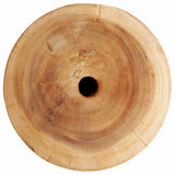 Parasol Base 28.05 kg Natural Solid Wood Cylindrical - Top-Down View