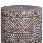 Parasol Base 23 kg White Washed Solid Wood Cylindrical