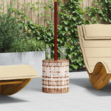 Parasol Base 23 kg White Washed Solid Wood Cylindrical