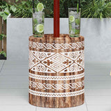 Parasol Base 23 kg White Washed Solid Wood Cylindrical