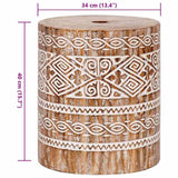 Parasol Base 23 kg White Washed Solid Wood Cylindrical