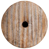 Parasol Base 23 kg White Washed Solid Wood Cylindrical - Top-Down View