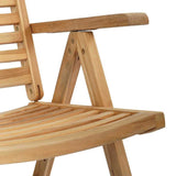 Chair Folding 2 pcs Brown 64.5 x 52 x 108 cm Solid Teak Wood