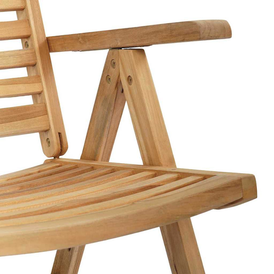 Chair 2 pcs Brown Solid Teak Wood Convertible