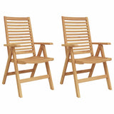 Garden Chairs 2 pcs Brown 52 x 64.5 x 108 cm Solid Acacia wood - Front View