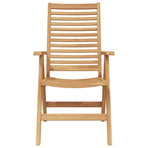 Chair 2 pcs Brown Solid Teak Wood Convertible
