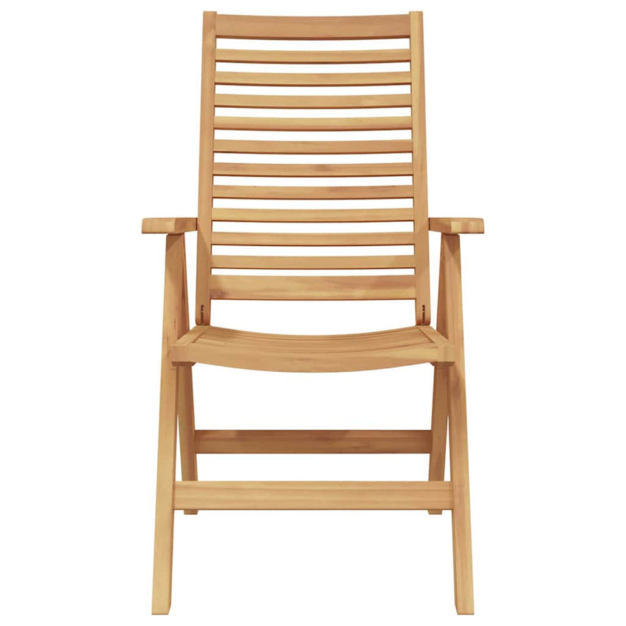 Chair 2 pcs Brown Solid Teak Wood Convertible