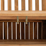 Garden Storage Bench Brown 150 x 60 x 90 cm Solid teak wood - Extra Image