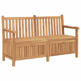 Garden Storage Bench Brown 150 x 60 x 90 cm Solid teak wood - Front View