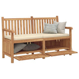 Garden Storage Bench Brown 150 x 60 x 90 cm Solid teak wood - Side View