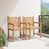 Garden Chair 2 pcs 60 x 58 x 90 cm Solid Teak Wood - Side View