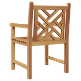 Garden Chair 2 pcs 60 x 58 x 90 cm Solid Teak Wood - Rear View