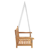Garden Swing Bench 114 x 60 x 64 cm Solid Teak Wood - Side View