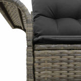 Garden Sofa with Cushion Grey 141 x 62 x 69 cm Poly Rattan - Close-Up Angle