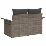 Garden Sofa with Cushion Grey 141 x 62 x 69 cm Poly Rattan - Top-Down View