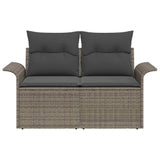 Garden Sofa with Cushion Grey 141 x 62 x 69 cm Poly Rattan - 45-Degree Angle