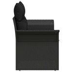 Garden Sofa with Cushion Black 141 x 62 x 69 cm Poly Rattan